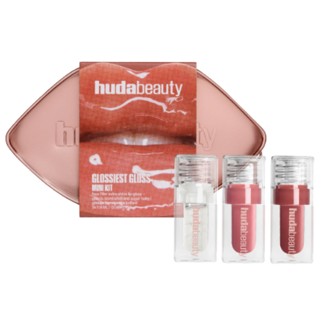 Huda Beauty Glossiest Gloss Mini Kit - 3*1.9ml | هدى بيوتي مجموعة جلو الشفاه - 3*1.9 مل