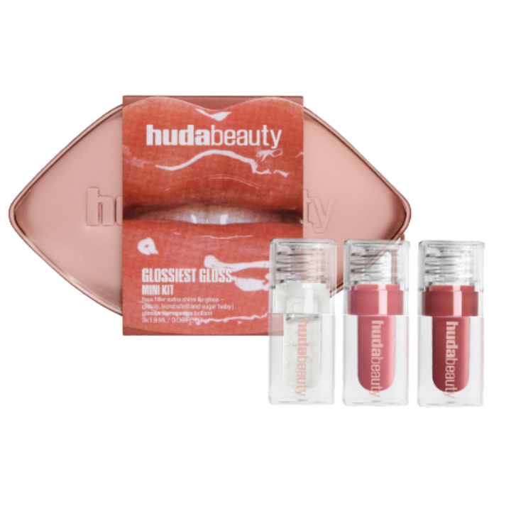 Huda Beauty Glossiest Gloss Mini Kit - 3*1.9ml | هدى بيوتي مجموعة جلو الشفاه - 3*1.9 مل