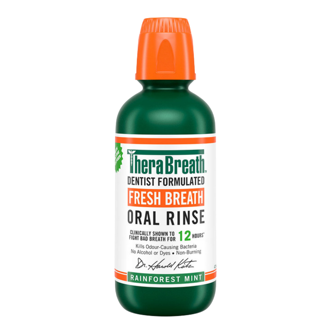 Thera Breath Fresh Breath Oral Rinse Rainforest Mint - 473ml | ثيرا بريث رين فوريست بالنعناع - 473 مل