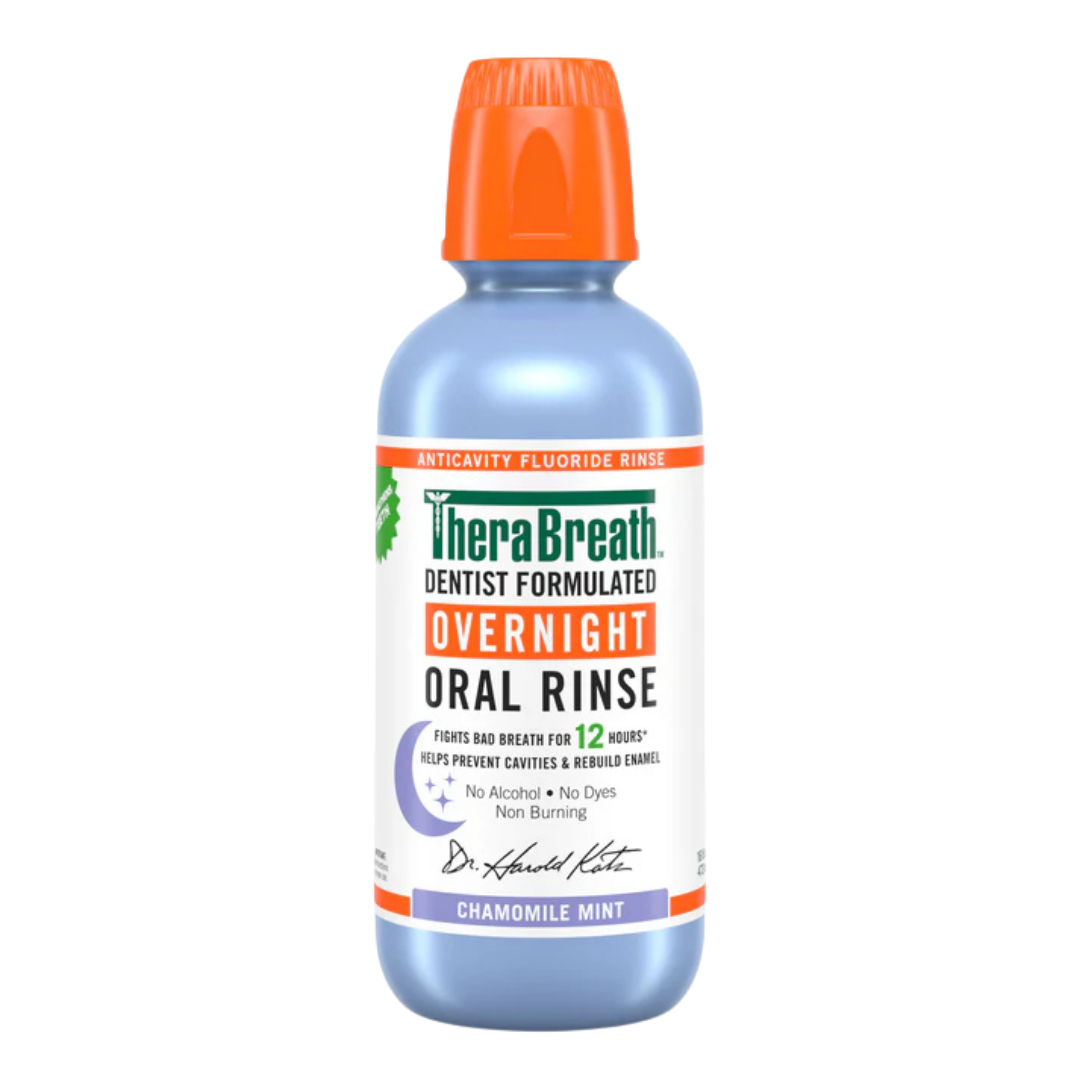 TheraBreath Overnight Oral Rinse Chamomile Mint - 473ml | ثيرا بريث غسول فم بخلاصة البابونج والنعناع - 473 مل