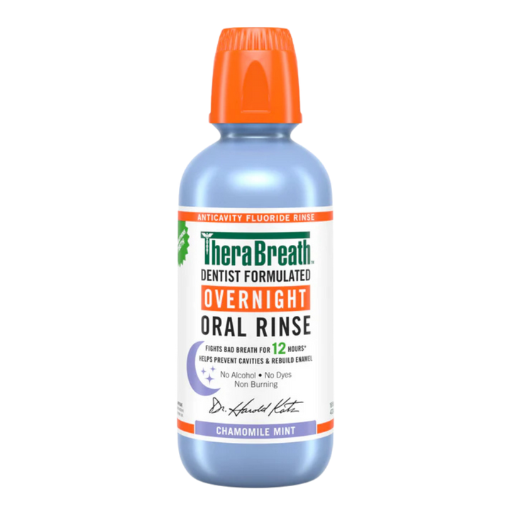 TheraBreath Overnight Oral Rinse Chamomile Mint - 473ml | ثيرا بريث غسول فم بخلاصة البابونج والنعناع - 473 مل