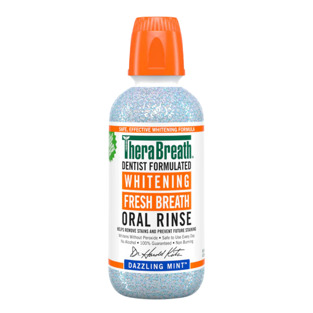 TheraBreath Whitening Fresh Breath Oral Rinse Dazzling Mint - 473ml | ثيرا بريث غسول للفم ومبيض للأسنان - 473 مل
