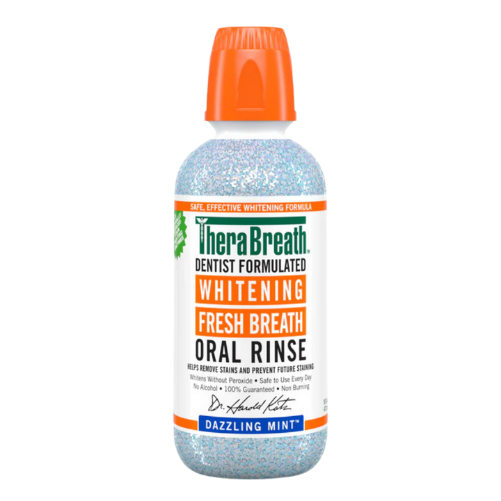 TheraBreath Whitening Fresh Breath Oral Rinse Dazzling Mint - 473ml | ثيرا بريث غسول للفم ومبيض للأسنان - 473 مل