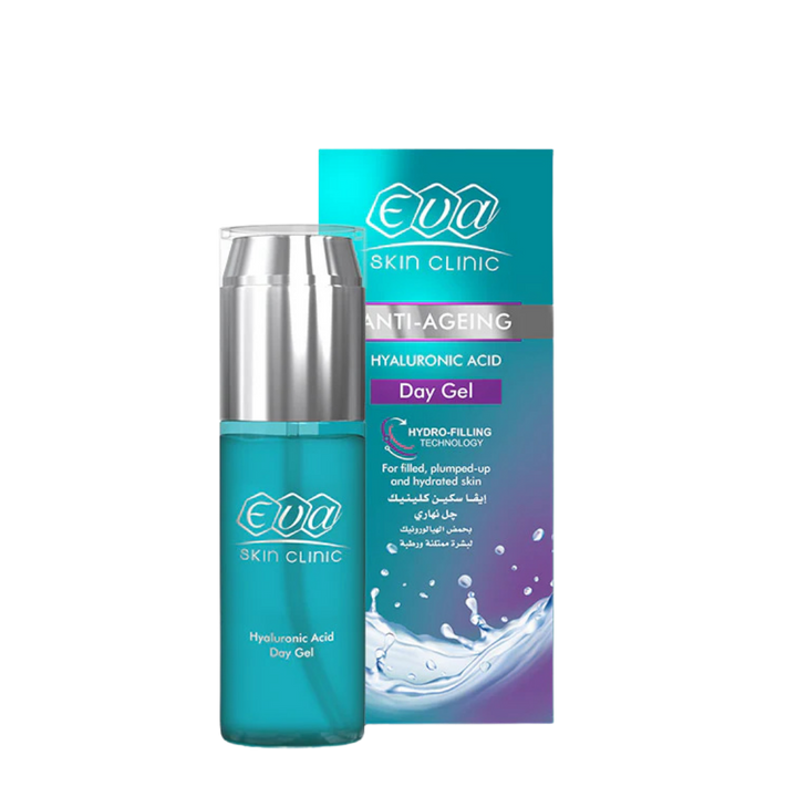 ‎EVA Skin Clinic Day Gel Anti‑Ageing Hyaluronic Acid - 45ml |ايفا سكين كلينيك جل نهاري مضاد للتجاعيد بحمض الهيالورونيك – 45 مل