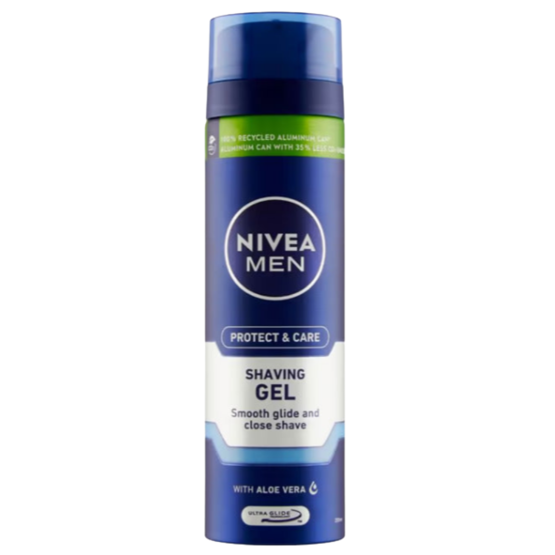 NIVEA Protect & Care Shaving Gel Smooth Glid And Close Shave - 200ml | نيفيا جل حلاقة للرجال - 200 مل