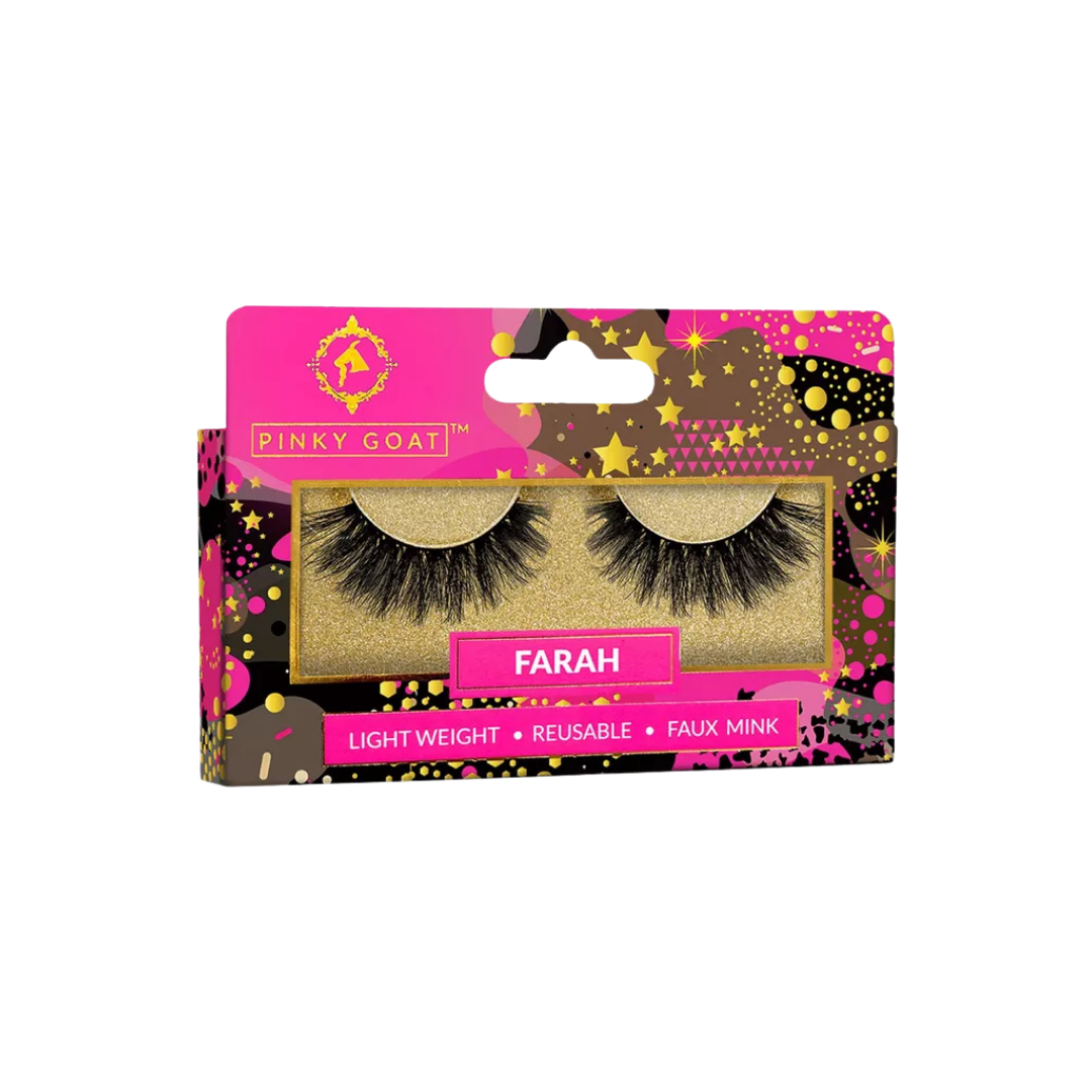 Pinky Goat Silk False Eyelashes Farah | بينكي جوت رموش صناعية فرح