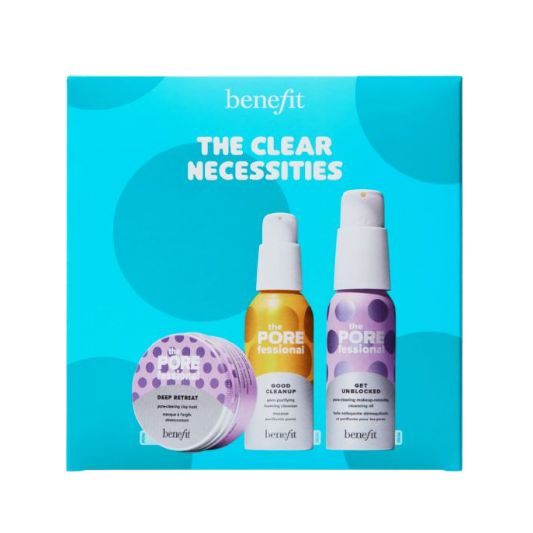 BENEFIT The Clear Necessities Mini Pores Cleansers & Mask - 3 pieces | بنفت المجموعة المصغرة لتنظيف المسلم - 3 قطع