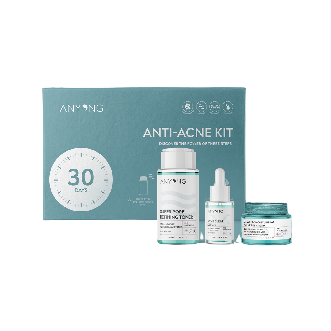 ANYONG Anti - Acne Kit 3 Steps To Smooth The Skin | انيونغ مجموعة العناية بالبشرى لمعالجة حب الشباب والؤوس السوداء