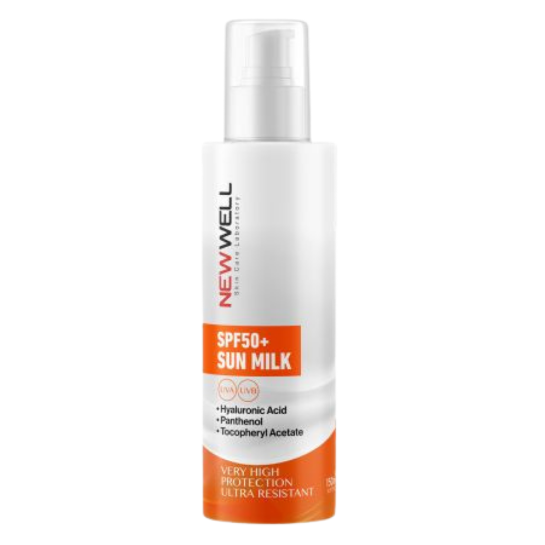 NEW WELL SPF50+ Sun Milk Very High Protection - 150ml | نيو ويل واقي شمسي spf50+ - 150 مل