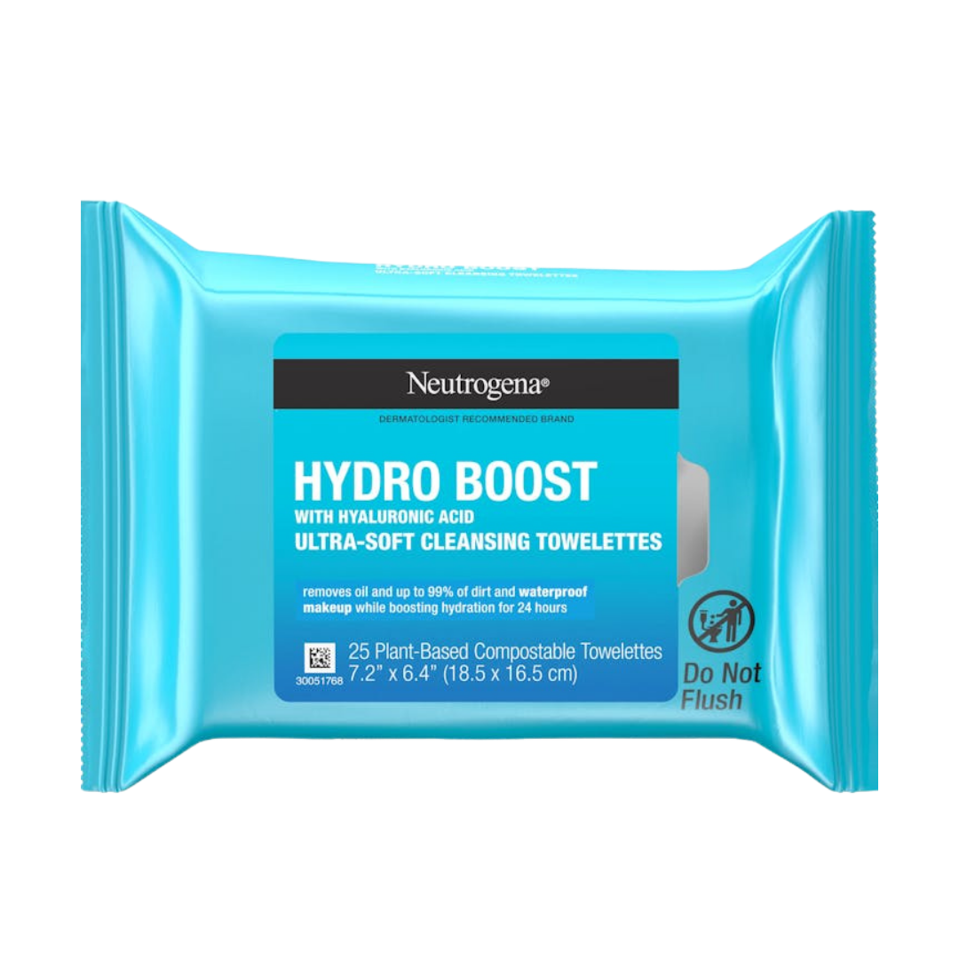 Neutrogena Hydra Boost Cleanser Facial Wipes - 25wipes | نتروجينا مناديل تنظيف الوجه  - 25 منديل