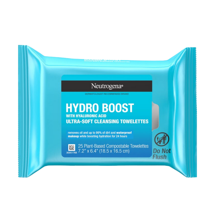 Neutrogena Hydra Boost Cleanser Facial Wipes - 25wipes | نتروجينا مناديل تنظيف الوجه  - 25 منديل