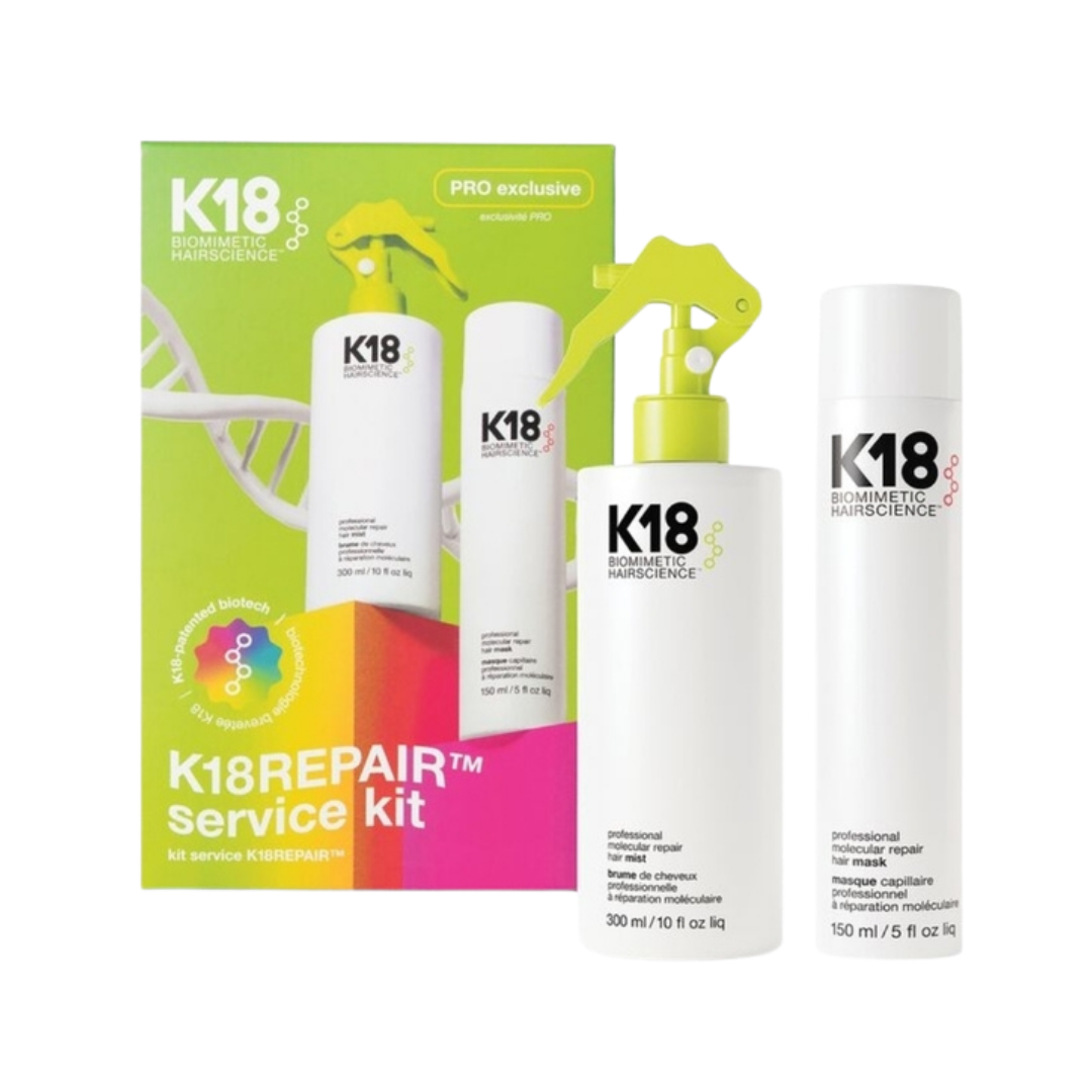 K18 Repair Service Kit - 300ml Mist + 150ml Mask | كي 18 ماسك اصلاح الشعر و بخاخ اصلاح الشعر - 300 مل + 150 مل
