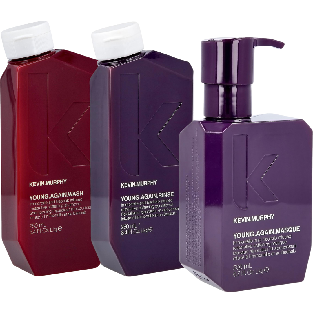 Kevin Murphy Young Again Bundle Wash 250 ml & Rinse 250 ml & Masque - 200ml | كيفن ميرفي مجموعة العناية بالشعر - 250 .250 . 200 مل