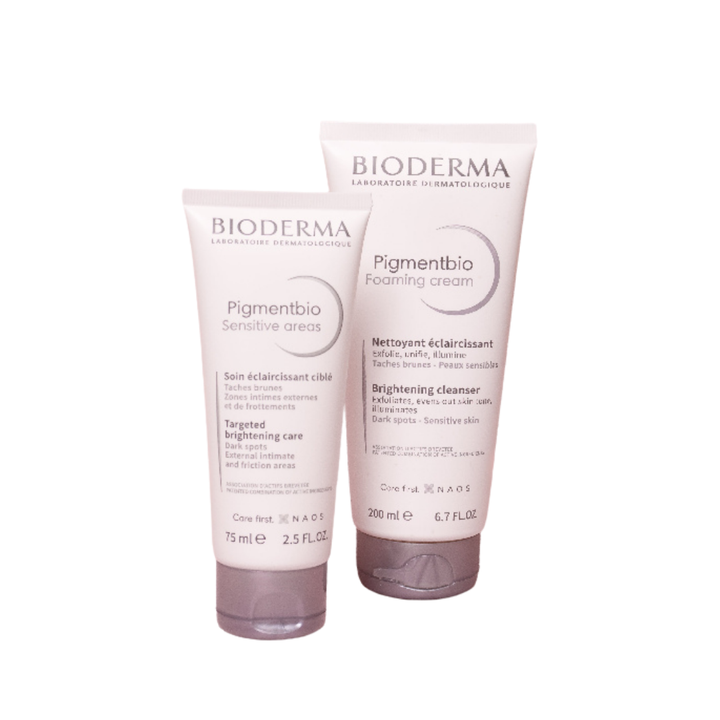 BIODERMA Laboratoire Dermatologique Value Pack Foaming Cream+Sensitive Areas - 200mlx75ml | بيوديرما مجموعة تفتيح لطيف وفعّال للبشرة والمناطق الحساسة - 200 x 75 مل