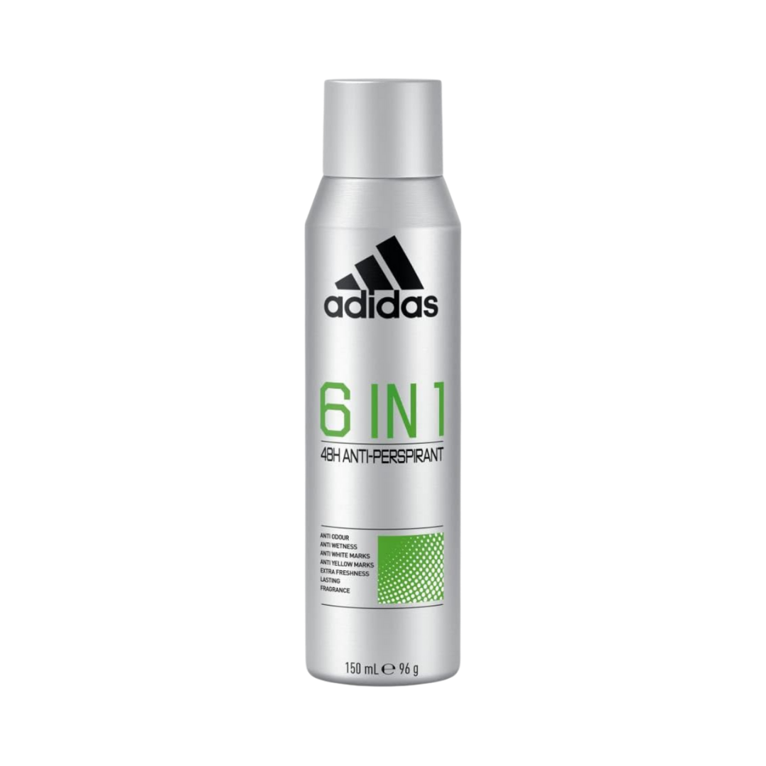 adidas Antiperspirant en Spray Adidas 6 en 1 - 150ml | اديداس بخاخ مزيل تعرق للرجال 6 في 1 - 150 مل