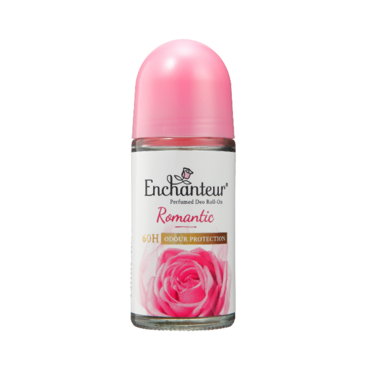 Enchanteur Perfumed Deo Roll On Romantic 48H - 50ml | رول أون معطر من إنشانتور برائحة رومانسية – يدوم 48 ساعة – 50 مل