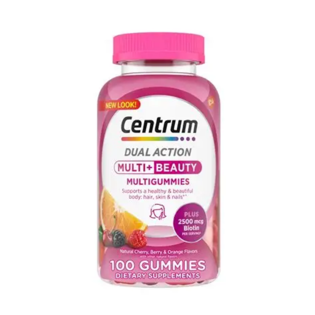 Centrum Multi + Beauty Gummy - 100gummies | سينتروم فيتامينات متعددة لدعم الصحة والجمال - 100 غاميز