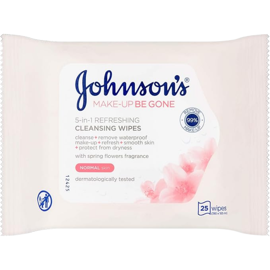 Johnson's Make-up Be Gone Micellar Cleansing Wips Normal Skin - 25pcs | جونسون مناديل ازالة المكياج للبشرة العادية - 25 قطعة