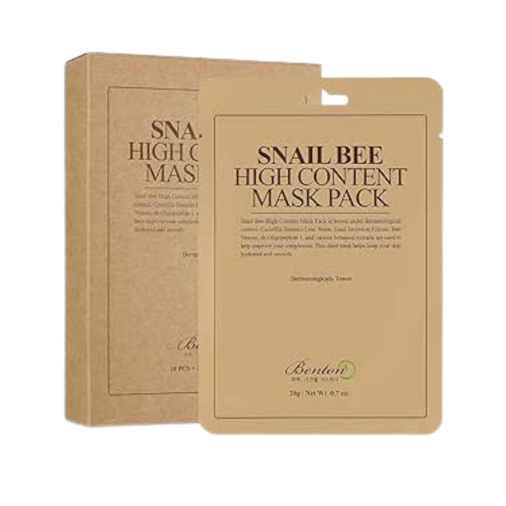 BENTON Snail Bee High Content Mask Pack 10 Pcs - 20g | بينتون ماسك الوجه الغني بالحلزون و سم النحل 10 قطع - 20 غرام