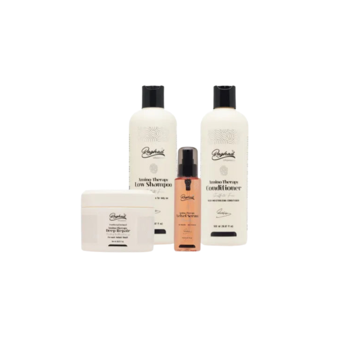Raghad ORGANICS Aminotherapy Package Hair Line | رغد اورجانيكس مجموعة لعلاج الشعر الجاف و التالف