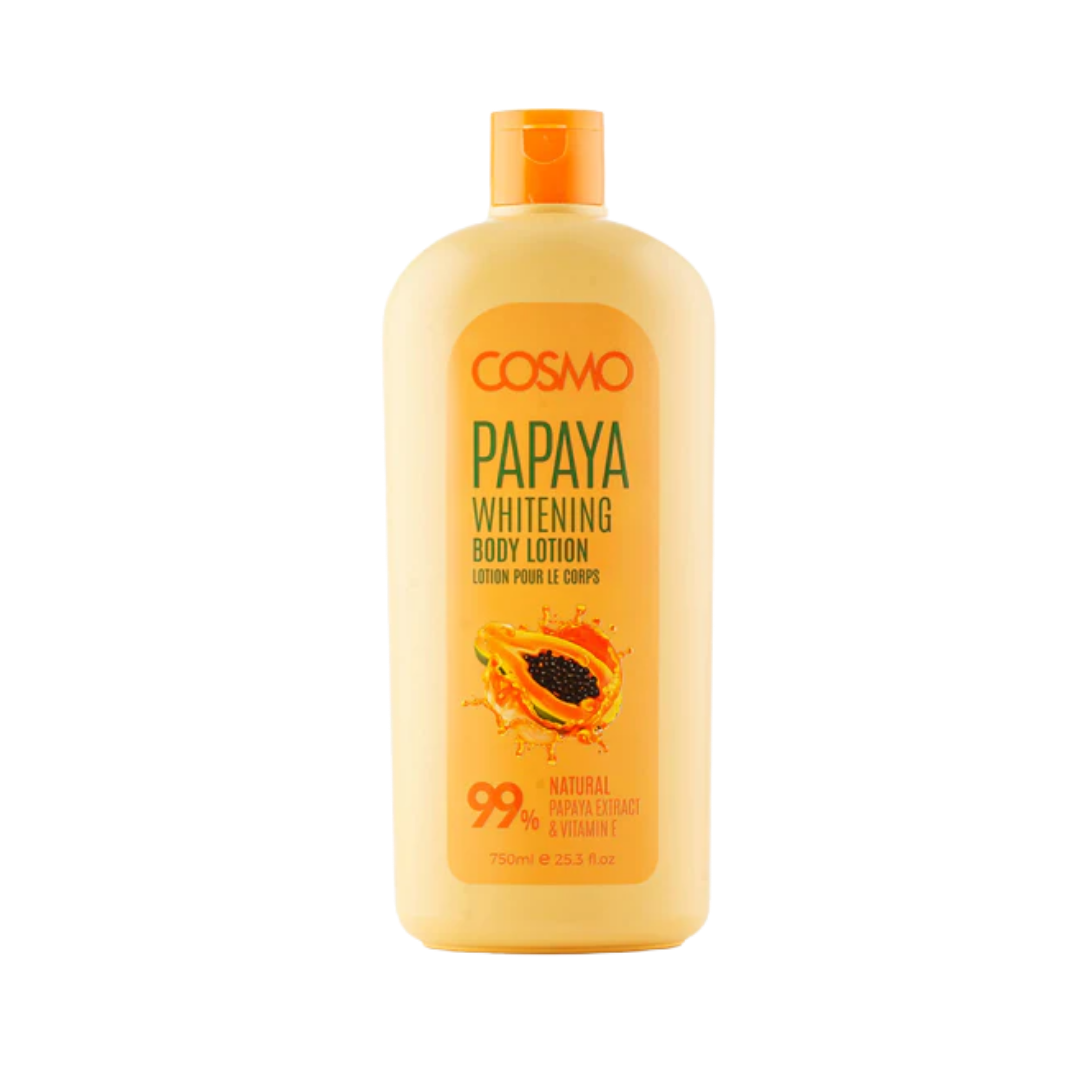 COSMO Papaya Whitening Body Lotion 99% Natural - 750ml | كوزمو لوشن للجسم بالبابايا - 750 مل