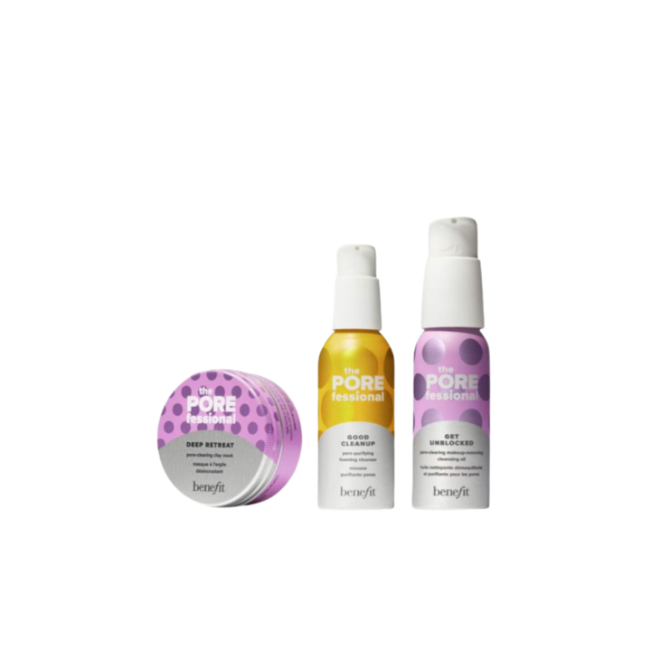 BENEFIT The Clear Necessities Mini Pores Cleansers & Mask - 3 pieces | بنفت المجموعة المصغرة لتنظيف المسلم - 3 قطع