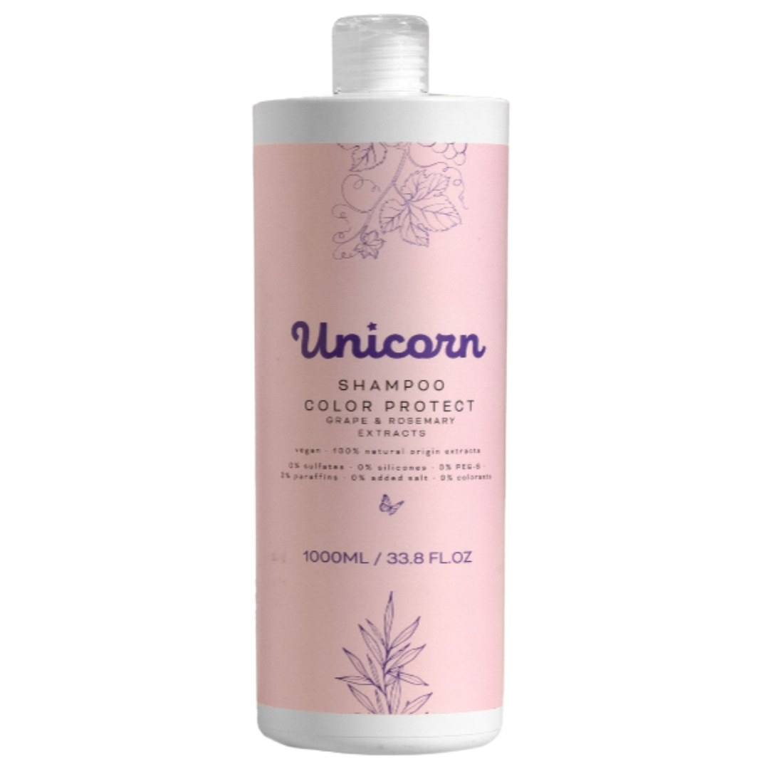 Unicorn Shampoo Color Protect Grape & Rosemary Extracts - 1000ml | يونيكورن شامبو لحماية لون الشعر بالعنب و اكليل الجبل - 1000 مل