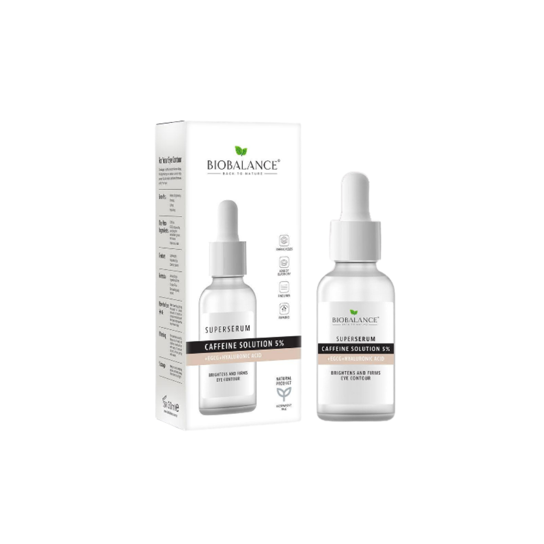 Bio Balance Caffeine Anti-Dark Circle Eye Contour Treatment Super Serum - 30ml  |بايو بالانس سوبر سيروم الكافيين والهيالرونيك اسيد  لعلاج الهالات السوداء - 30 مل