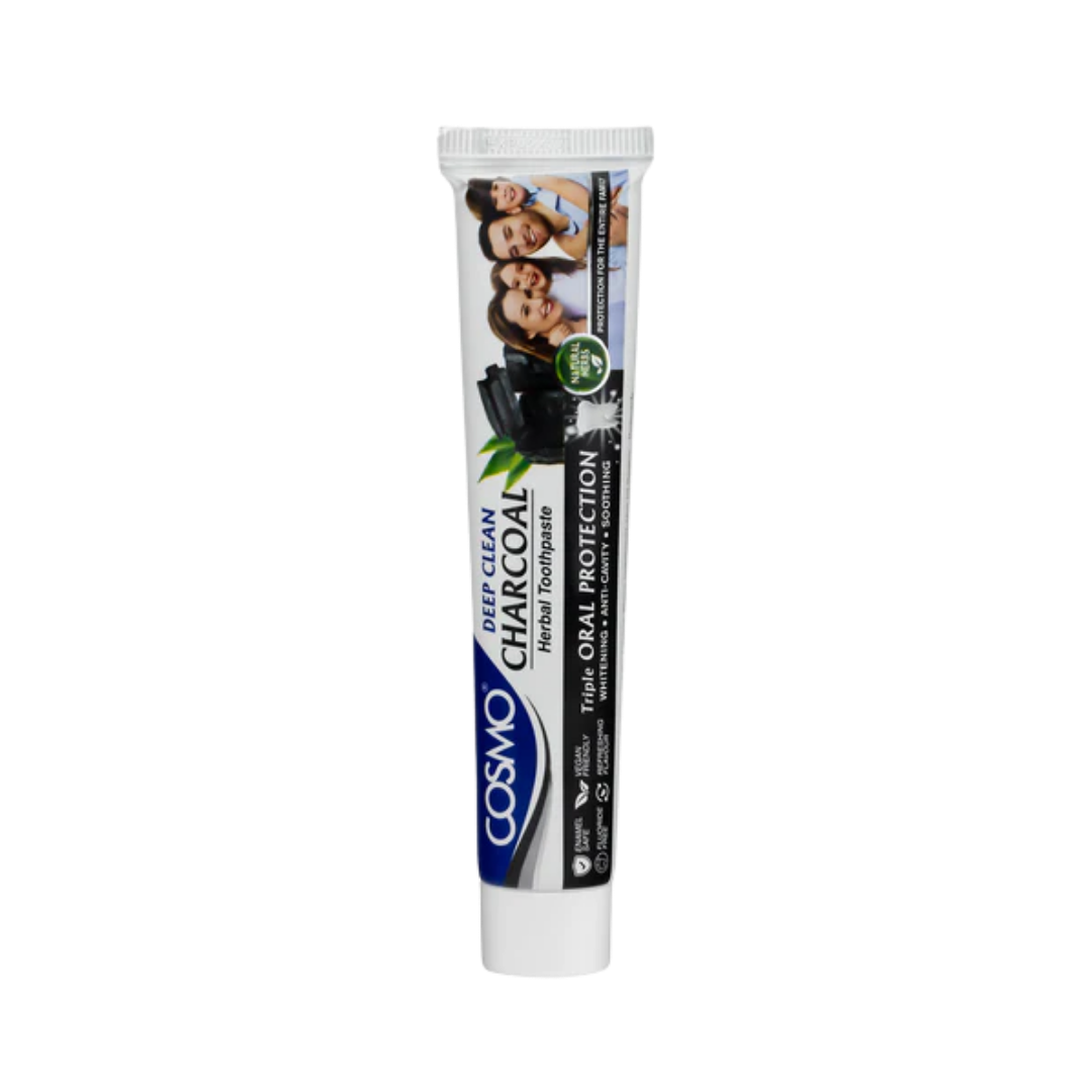 COSMO Deep Clean Charcoal Herbal Toothpaste - 100g | كوزمو معجون أسنان مبيض بالفحم - 100 غرام