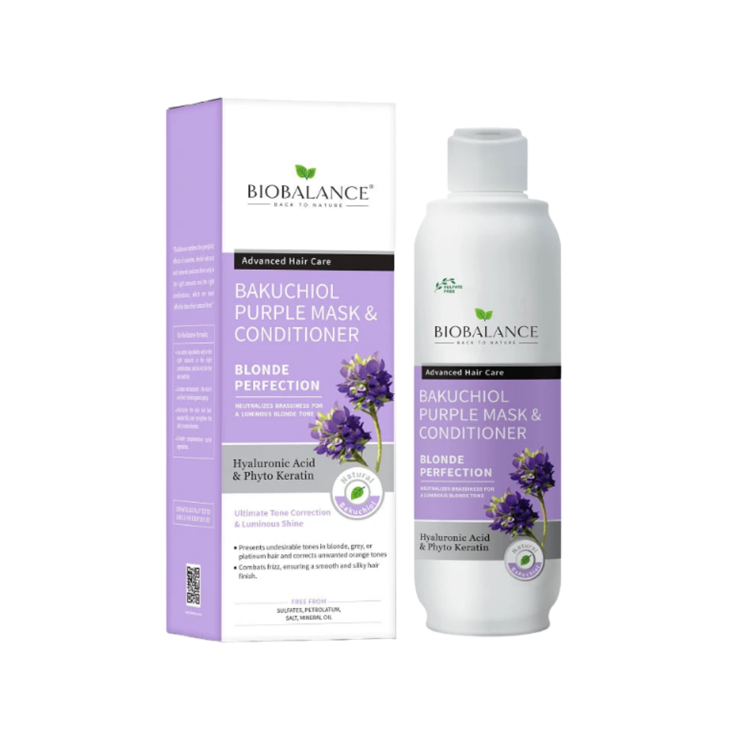 Bio Balance Bakuchiol Purple Mask & Conditioner - 330ml | بايو بالانس بلسم  الباكوشيول للشعر السلفر والبلاتيني  - 330 مل