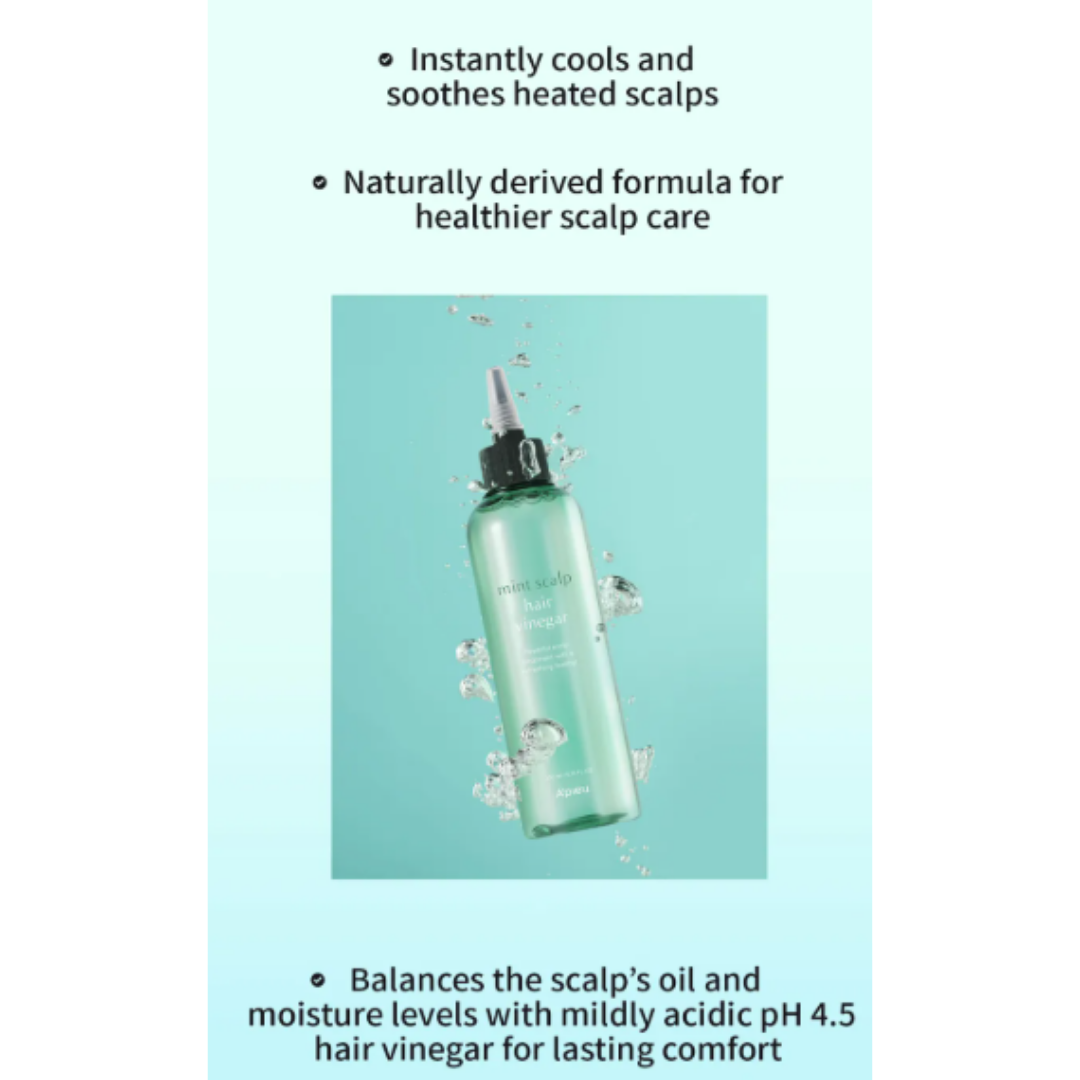 A`pieu Mint Scalp & Hair Vinegar - 200ml | اپيو علاج لفروة الرأس مضاد للقشرة - 200 مل