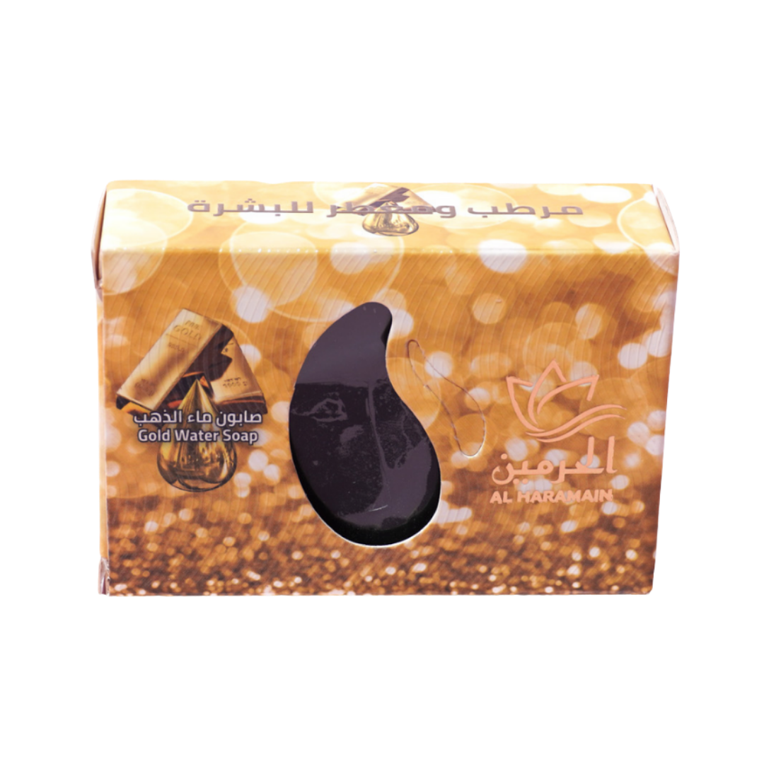 Alharamain Gold Water Soap - 110g | الحرمين صابونة للوجه والجسم بماء الذهب - 110 غ