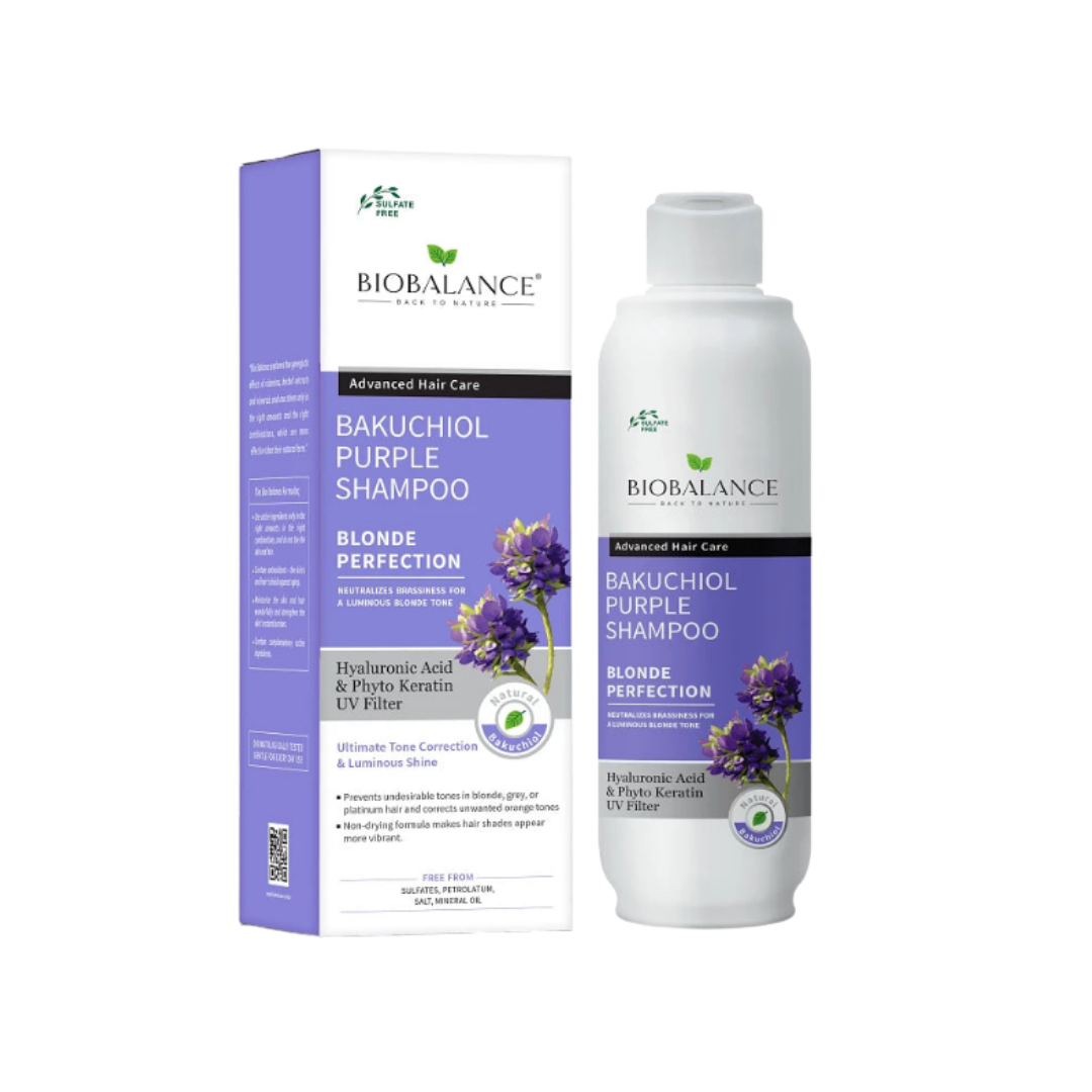 BIO BALANCE Bakuchiol Purple Shampoo - 330ml | بايو بالانس شامبو الباكوشيول للشعر السلفر والبلاتيني - 330 مل