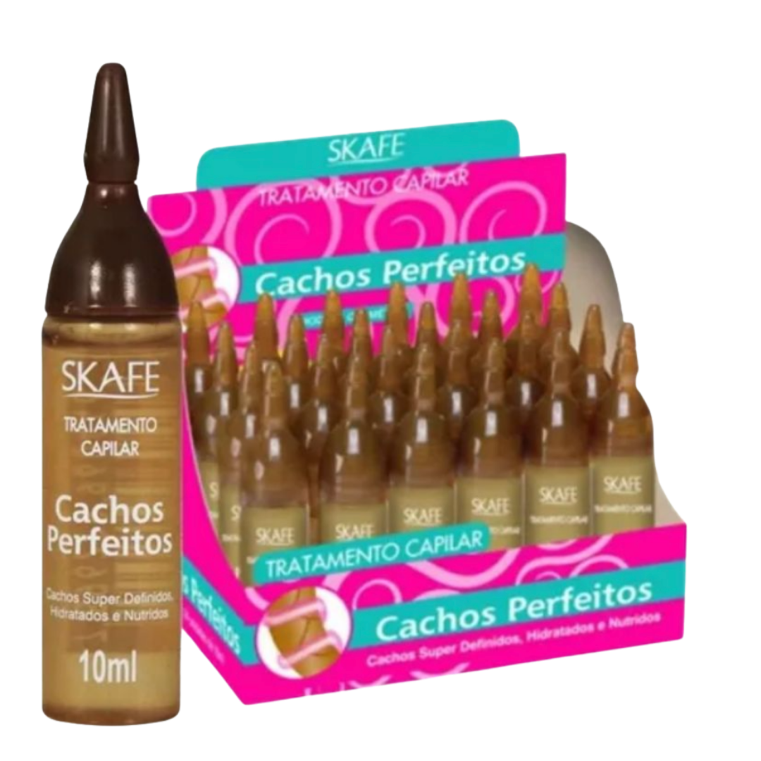 SKAFE Tratamento Capilar Cachos Perfeitos(24 x 10Ml) | سكاف أمبولات لعلاج الشعر التالف والمجعد - 24*10 مل