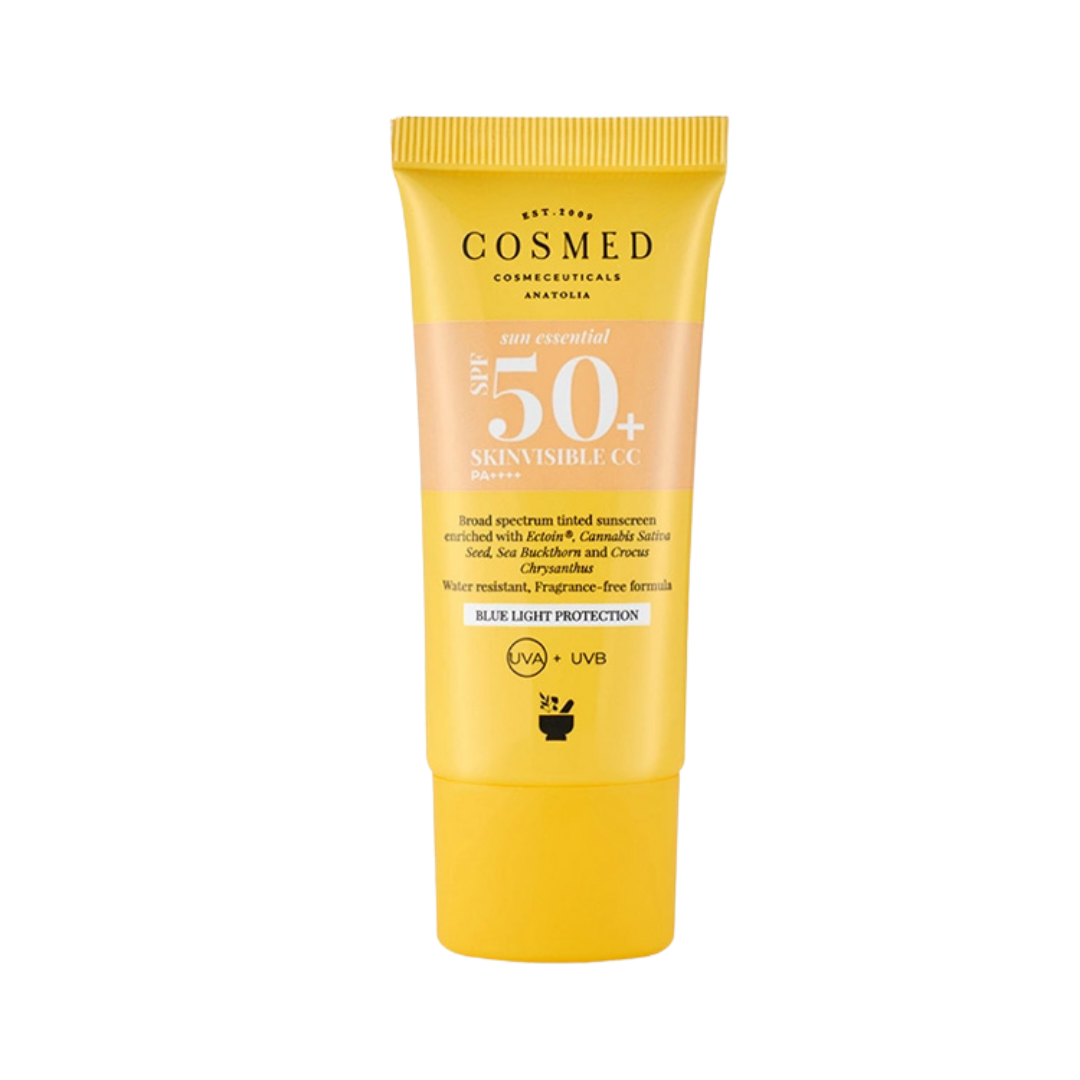Cosmed Sun Essential Tinted Skinvisible CC Spf50 - 30ml | كوزميد كريم واقي شسمي سي سي مع لون spf50 - 30 مل