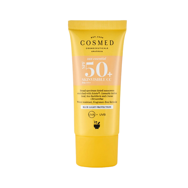 Cosmed Sun Essential Tinted Skinvisible CC Spf50 - 30ml | كوزميد كريم واقي شسمي سي سي مع لون spf50 - 30 مل