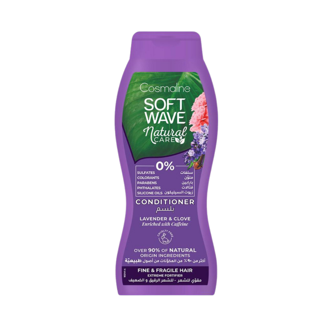 Cosmaline Soft Wave Natural Care Fine & Fragile Hair Conditioner - 400ml | بلسم سوفت ويف للعناية الطبيعية بالشعر الناعم والهش من كوزمولاين 400 مل