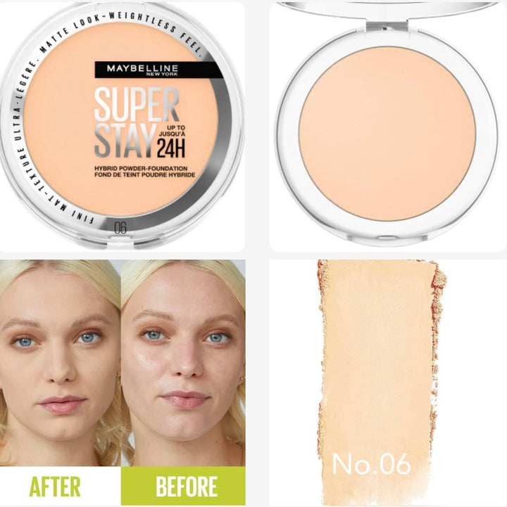 Maybelline Super Stay 24H Hybrid Powder Foundation - 9g | ميبيلين بودرة أساس مضغوطة سوبر - 9 غرام