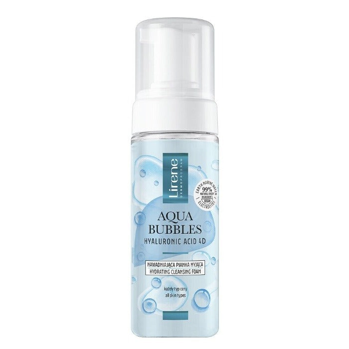 Lirene Aqua Bubbles Hyaluronic Acid 4D Hydrating Cleansing Foam - 150ml | ليرين أكوا بابلز غسول رغوي مرطب بالهيالورونيك أسيد - 150 مل