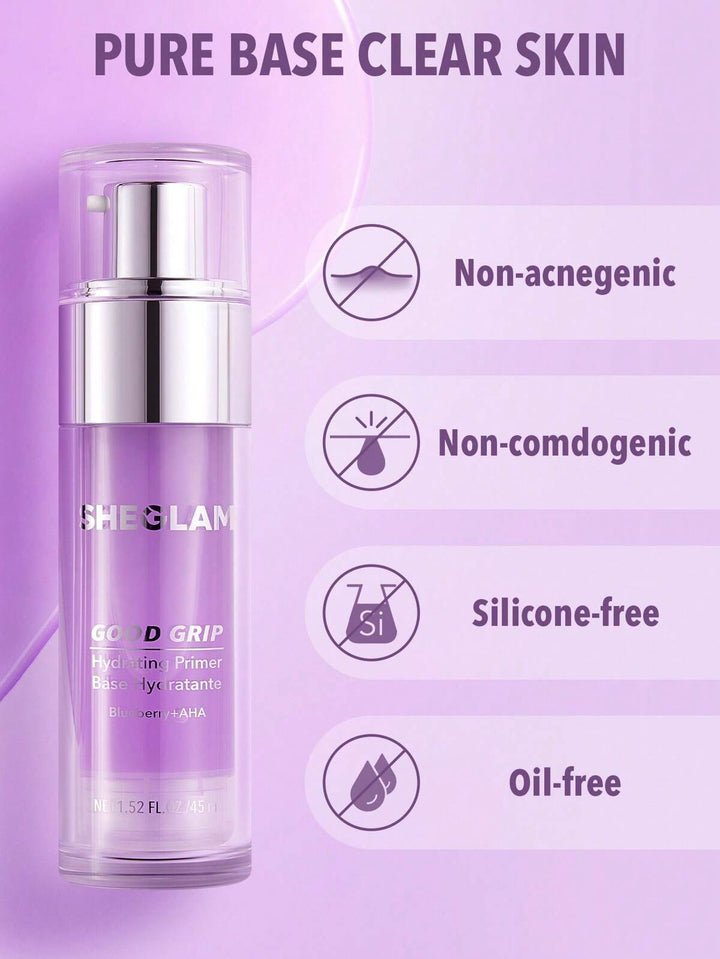 SHEGLAM Good Grip Hydrating Primer - Blueberry + AHA - 45ml | شيكلام برايمر مرطب