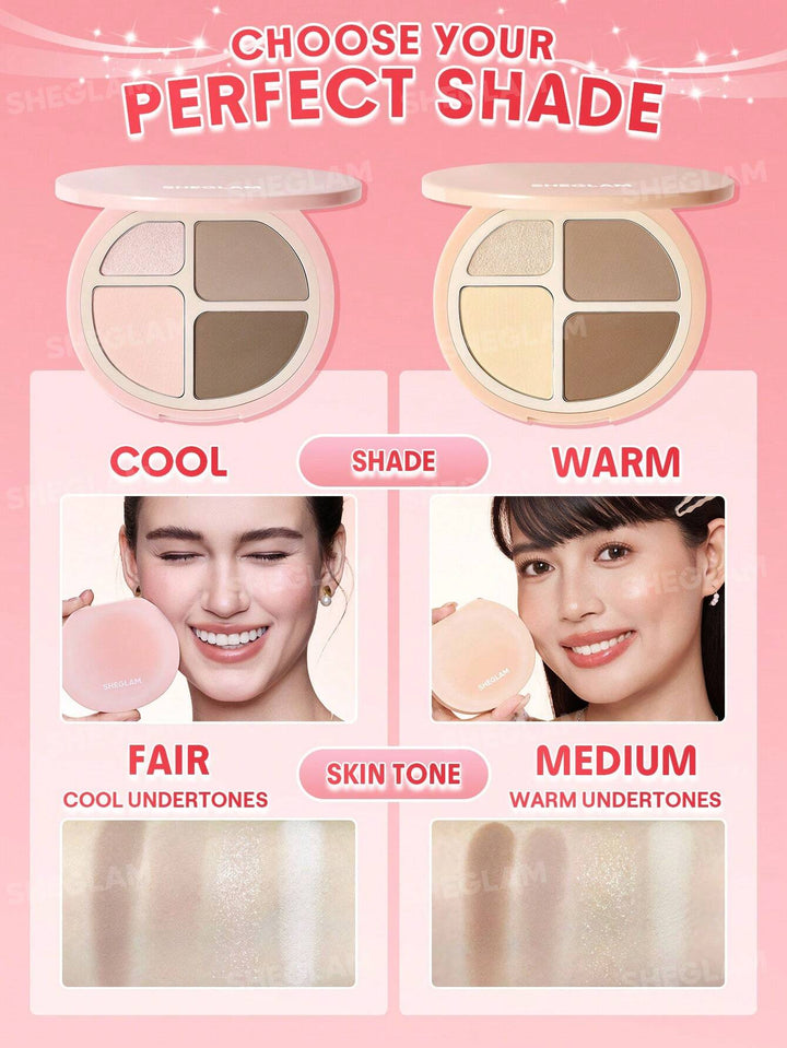 SHEGLAM Hypersculpt Highlight & Contour Palette - 10g | شيكلام باليت كونتور للوجه - 10 غ