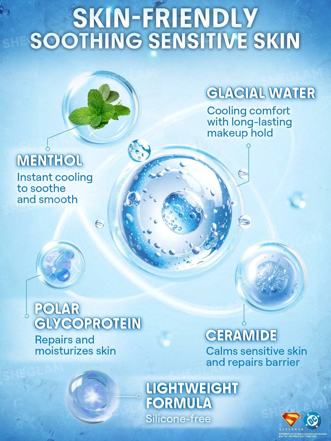 SHEGLAM Cool Grip Super Man Soothing  Primer - 45 ml | شيكلام برايمر كول غريب - 45 مل
