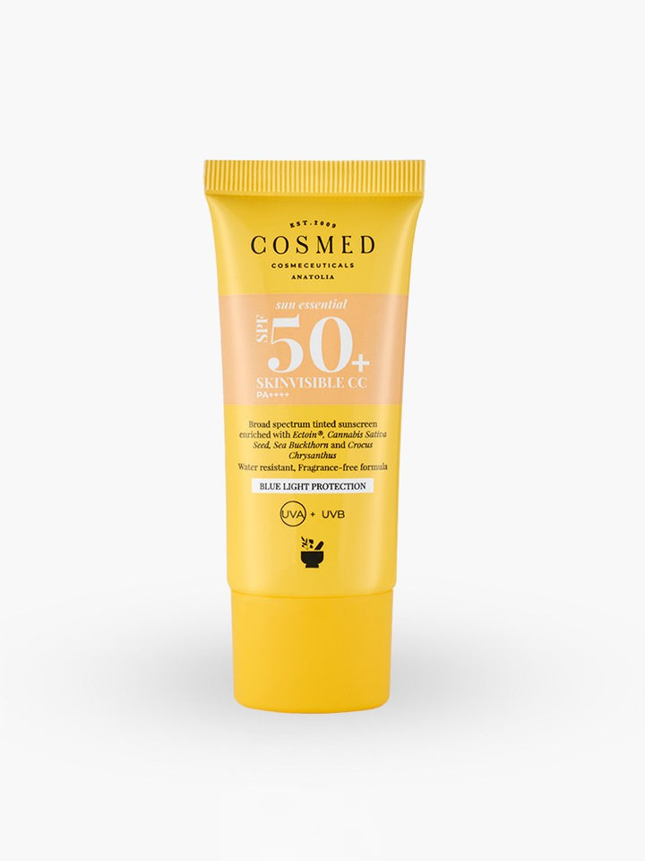 Cosmed Sun Essential Tinted Skinvisible CC Spf50 - 30ml | كوزميد كريم واقي شسمي سي سي مع لون spf50 - 30 مل