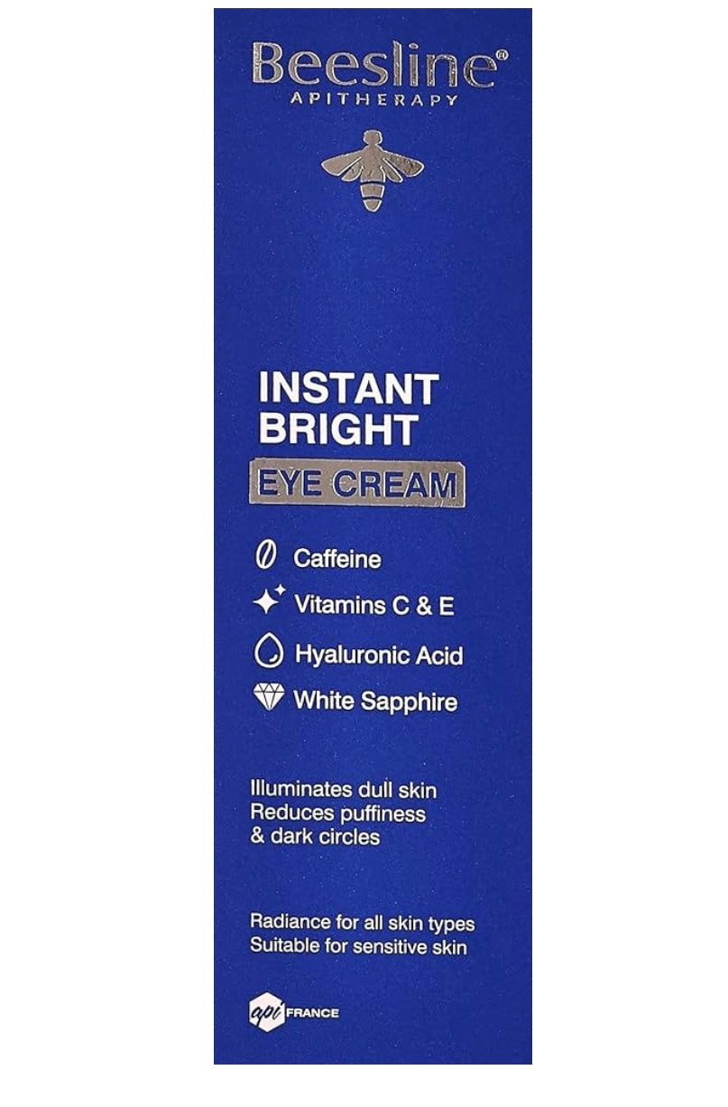 Beesline Instant Bright Eye Cream Caffeine  - 15ml | بيزلين كريم الكافئيين لنضارة حول العين - 15 مل