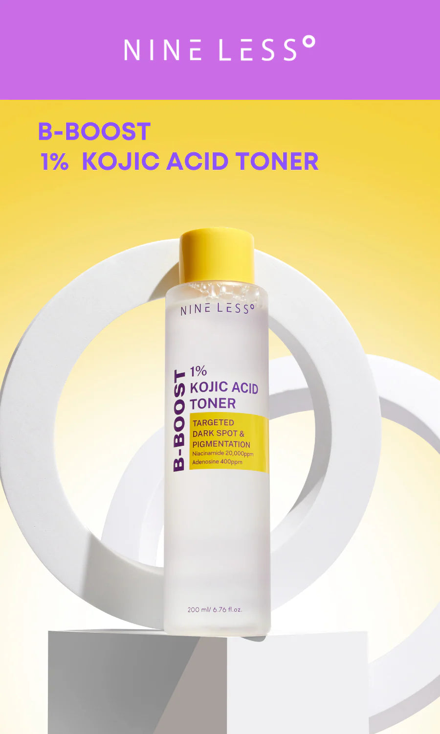 NINE LESS B-Boost 1% Kojic Acid Toner - 200ml | ناين ليس تونر الكوجك اسيد 1% - 200 مل
