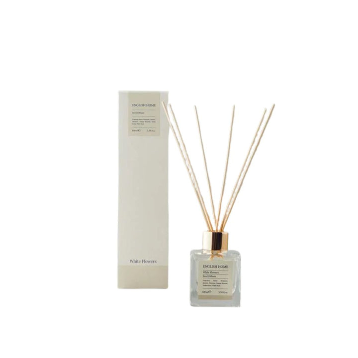 ENGLISH HOME Reed Diffuser White Flowers - 100ml | إنجلش هوم عيدان معطرة - 100 مل
