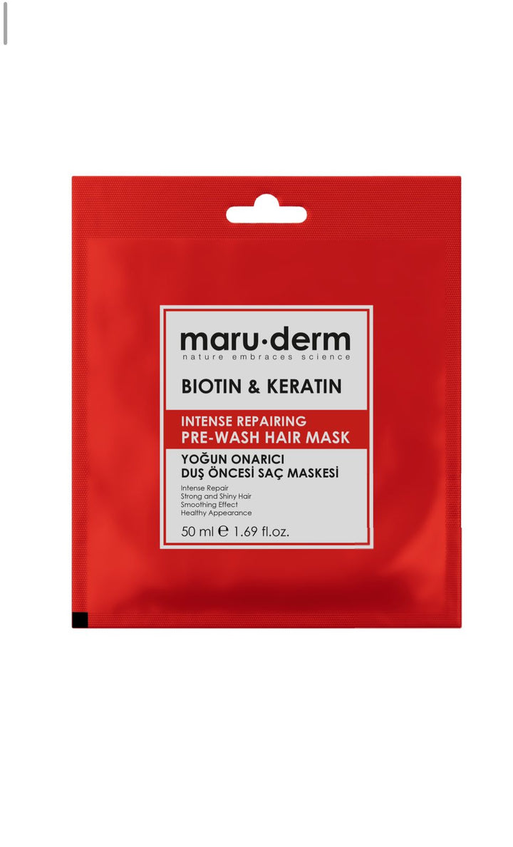maru.derm Biotin & Keratin Pre-Wash Hair Mask - 50ml | مارو.ديرم ماسك للشعر بالبيوتين والكيراتين - 50 مل