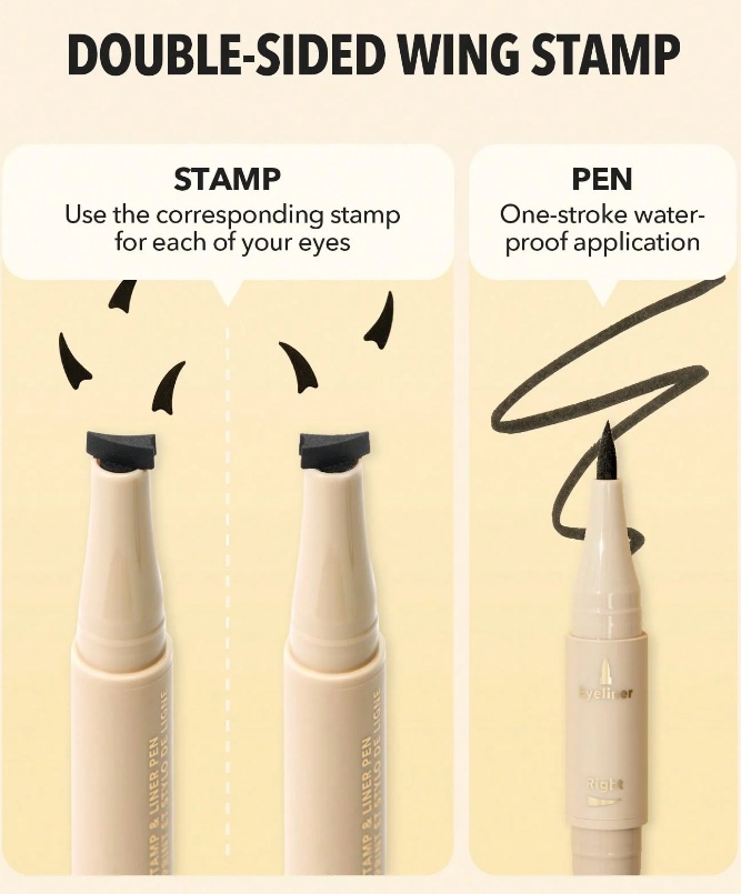 Sheglam Get Foxy Eye Stamp & Liner Pen - Black | شيكلام قلم تحديد العيون السائل  - أسود