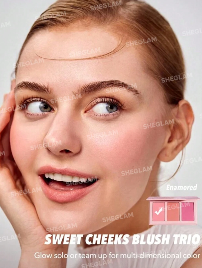 Sheglam Sweet Cheeks Blush Trio  Enamored - 18g | شيكلام أحمر خدود - 18 غرام