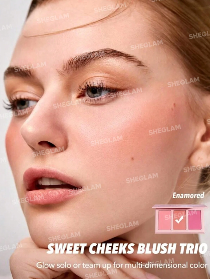 Sheglam Sweet Cheeks Blush Trio  Enamored - 18g | شيكلام أحمر خدود - 18 غرام
